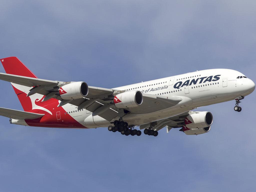 A Qantas Airbus A380 prepares to land in Melbourne from Los Angeles. File image.