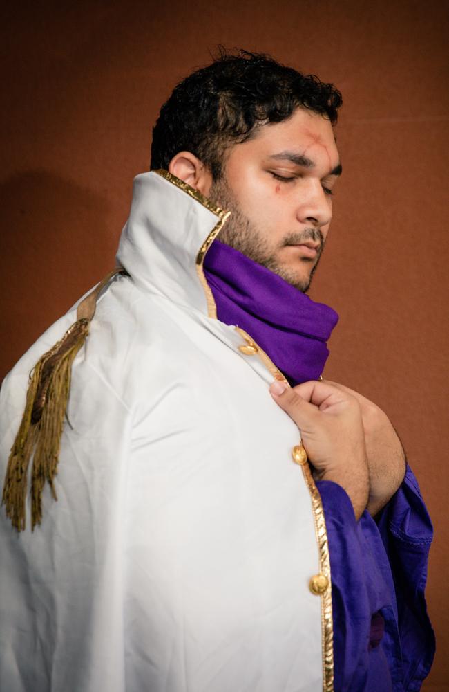 Ismam Chowdhury dressed as Fujitora from One Piece at Darwin TROPiCON at the Darwin Entertainment Center Picture: Glenn Campbell