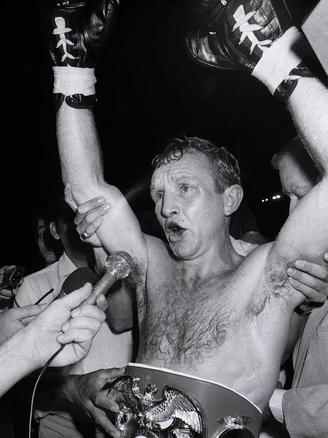 Barry Michael after defending his title in 1985.