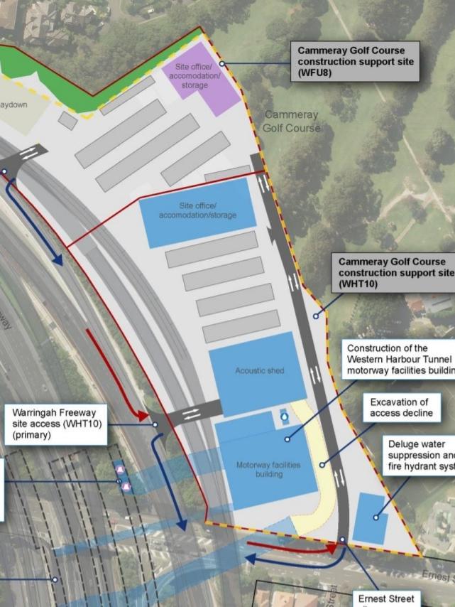 Plans for the construction support site at Cammeray Golf Course.