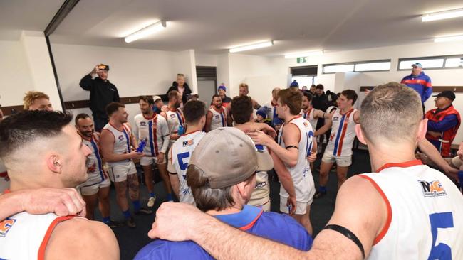 Keysborough celebrate an earlier season win. Picture: Andys Pix