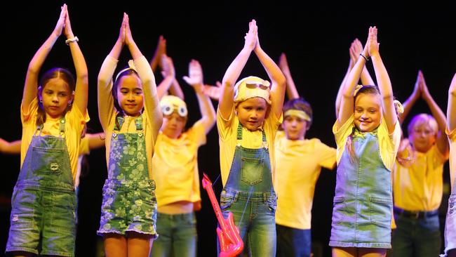 Anglesea Primary School students performing at the Geelong Schools Music and Movement Festival. Picture: Alison Wynd