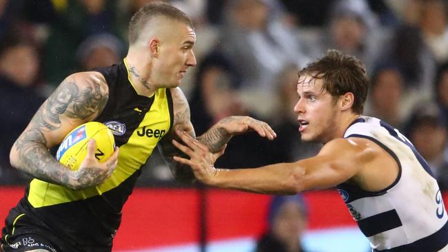 Dustin Martin is far from a spent force in this year’s Brownlow Medal count. Picture: Getty Images