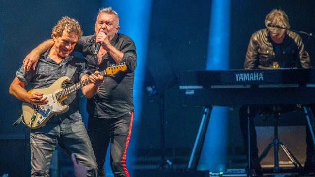 ‘We had unfinished business’ … Ian Moss, Jimmy Barnes and Don Walker rocking out in 2020.