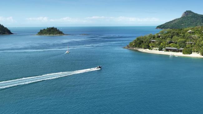 Qualia Resort's motor boat, Atomic. Picture: Qualia Resort