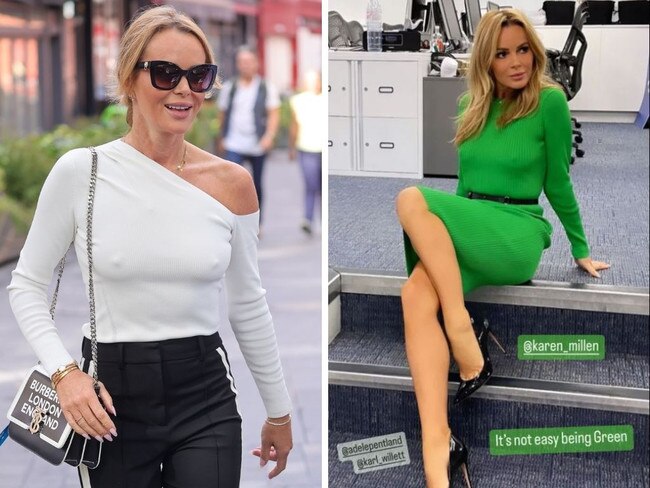 Amanda Holden is making the bra-less look a thing. Pictures: BackGrid Australia, Instagram