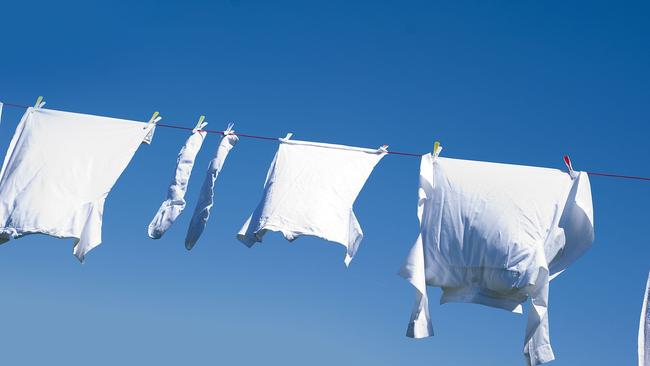 Washing on a line.