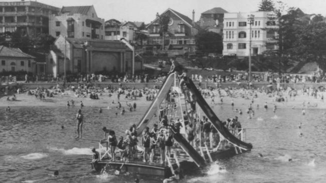 The slippery dips into Manly harbour pool. Picture: Northern Beaches Library