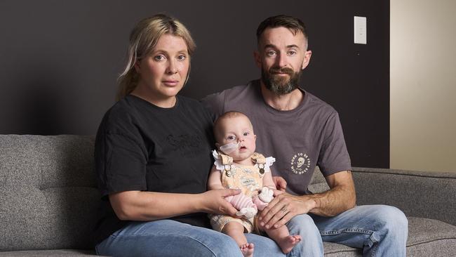 Dad Joshua Murray said he’d never return to Lyell McEwin Hospital after the treatment of her now nine-month-old daughter. Picture: Matt Loxton