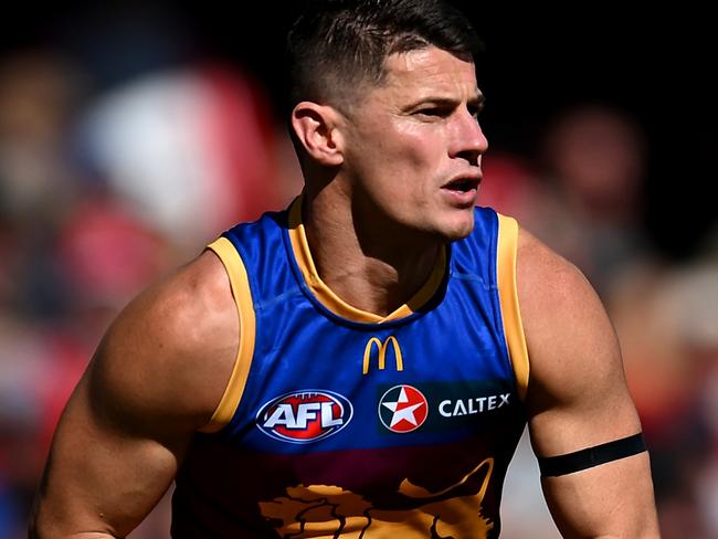 BRISBANE, AUSTRALIA - JULY 21: Dayne Zorko of the Lions in action during the round 19 AFL match between Brisbane Lions and Sydney Swans at The Gabba, on July 21, 2024, in Brisbane, Australia. (Photo by Albert Perez/Getty Images)