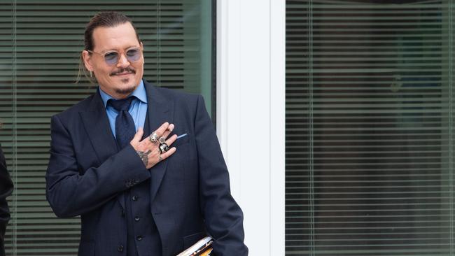 Depp outside court last month. Picture: Cliff Owen/Consolidated News Pictures/Getty Images