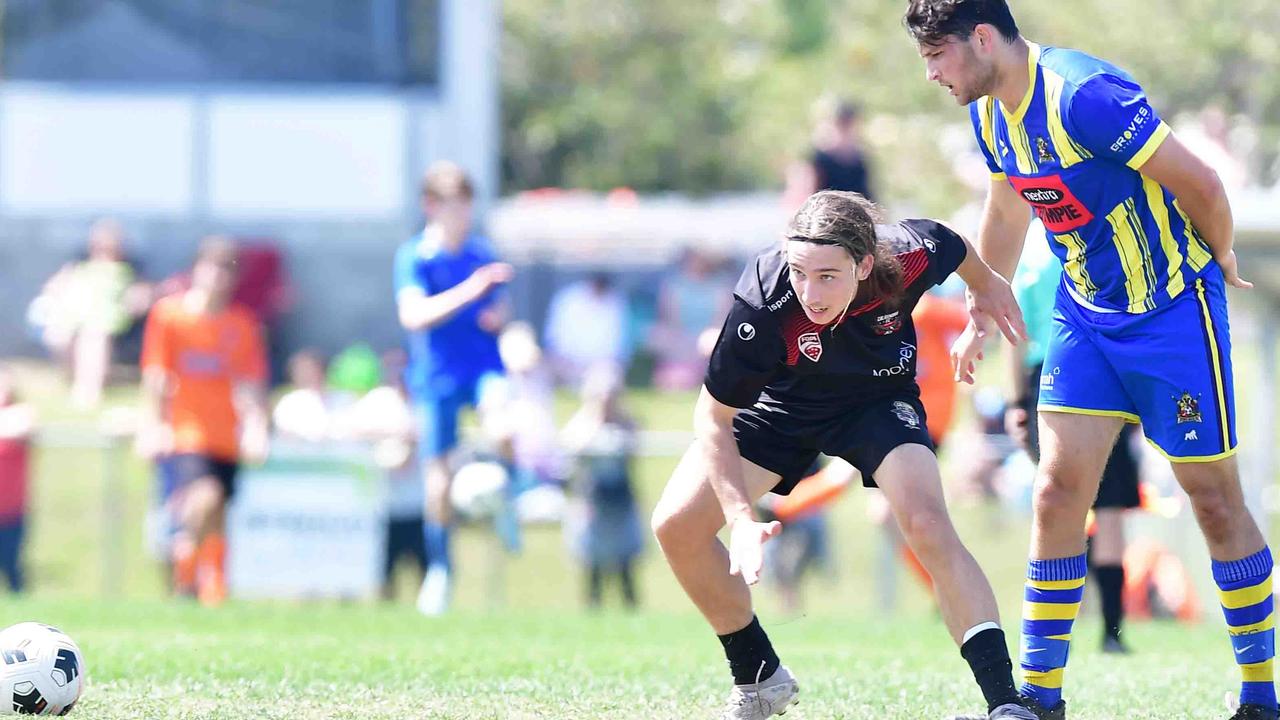 SOCCER: U 17 boys, Caloundra V Gympie. Picture: Patrick Woods.