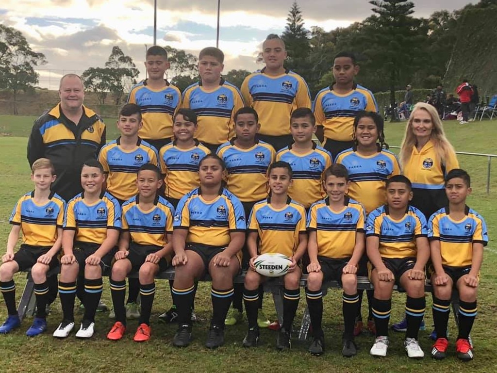 Leo Hinekiteao, top row, playing rugby. Photo: Ayla Hinekiteao.