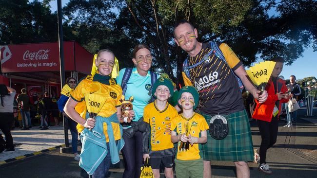 Fans ahead of the World Cup Matilda's v Sweden match at Suncorp Stadium. Photo - Stephen Archer