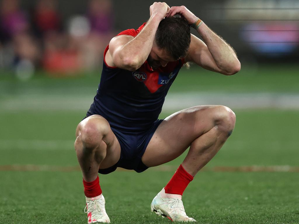 Smith after the Demons were defeated by the Blues in the first AFL semi final match on September 15, 2023. Picture: Getty