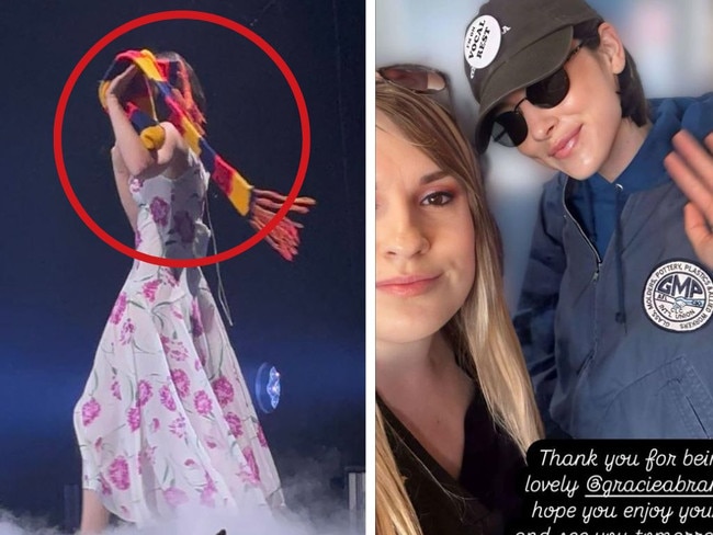 gracie abrams shows off her crows colours