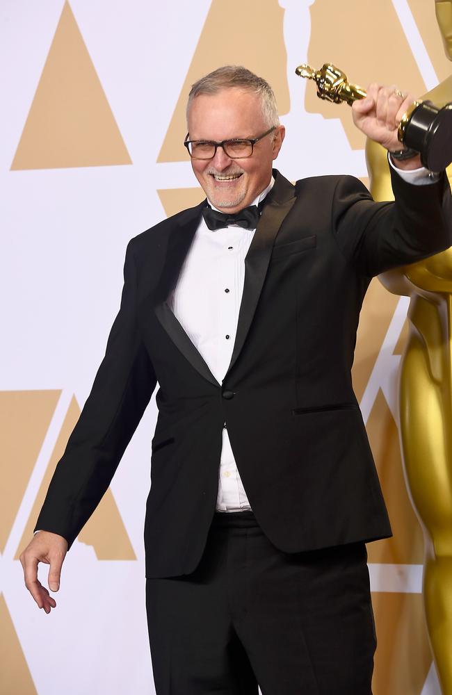 Editor Lee Smith, winner of the Best Film Editing award for 'Dunkirk,' poses in the press room during the 90th Annual Academy Awards. Picture: Getty