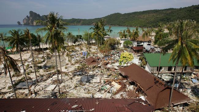 The tsunami left many parts of Thailand devastated. Picture: Paula Bronstein/Getty Images