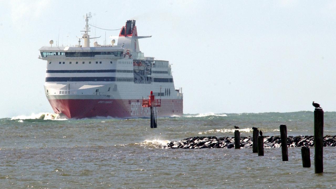 Bass Strait ferry Spirit of Tasmania One arrives at Devonport, Tasmania from Port Melbourne, Victoria. Thousands of years ago, people and wildlife walked the land bridge now covered in water.