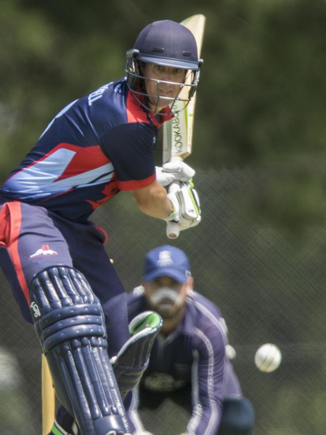 Tom Donnell watches the ball closely. 