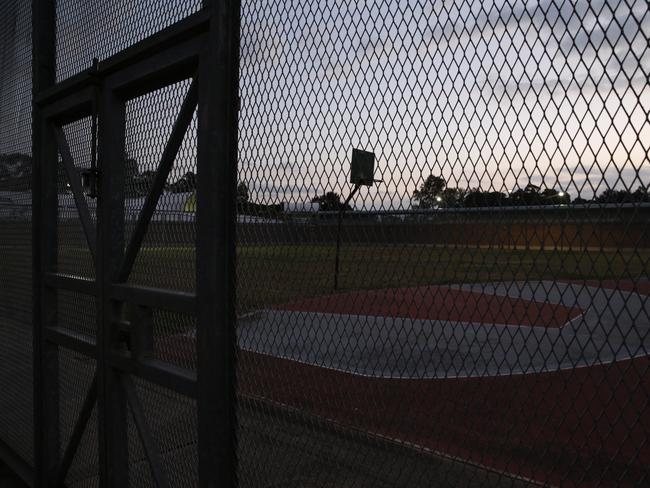 The basketball court at Parklea prison.