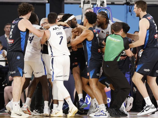 Montrezl Harrell has slammed the NBL for only coming down on the 36ers. Picture: Darrian Traynor/Getty Images