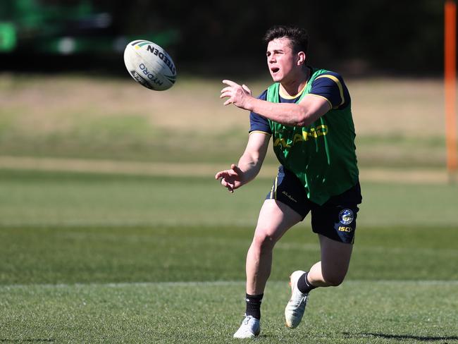 Reed Mahoney training with the Eels at Old Saleyards Reserve, Parramatta. Picture: Brett Costello