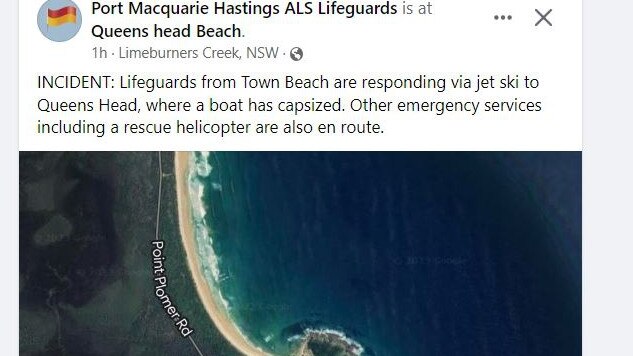 Lifeguards also joined the search on Tuesday afternoon. Picture: Facebook.