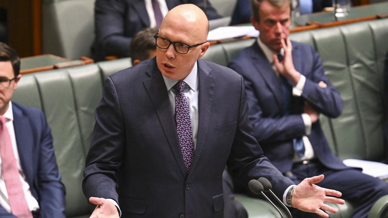 Opposition Leader Peter Dutton has ruled out his support for the proposal, instead committing the Coalition to provide $250m worth of community sports grants if elected. Picture: NCA NewsWire / Martin Ollman