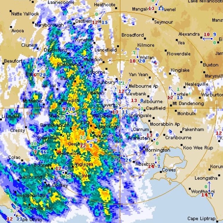 Melbourne Weather Radar Map Victoria Weather: Melbourne's Western Suburbs, Regional Towns Battered By  Rain | Herald Sun