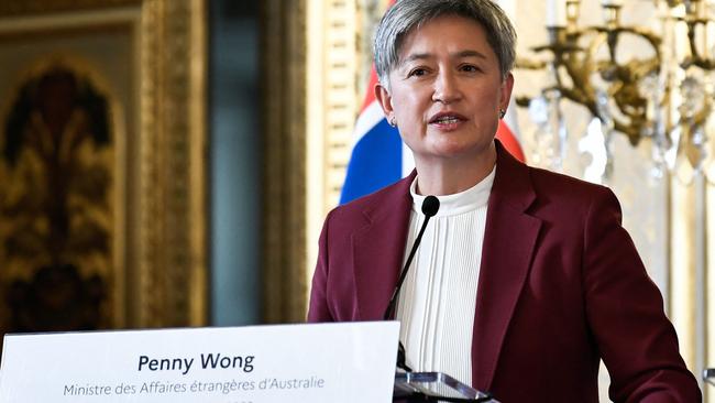 Penny Wong called on Britain to be more open and outspoken about its colonial past. Picture: AFP.