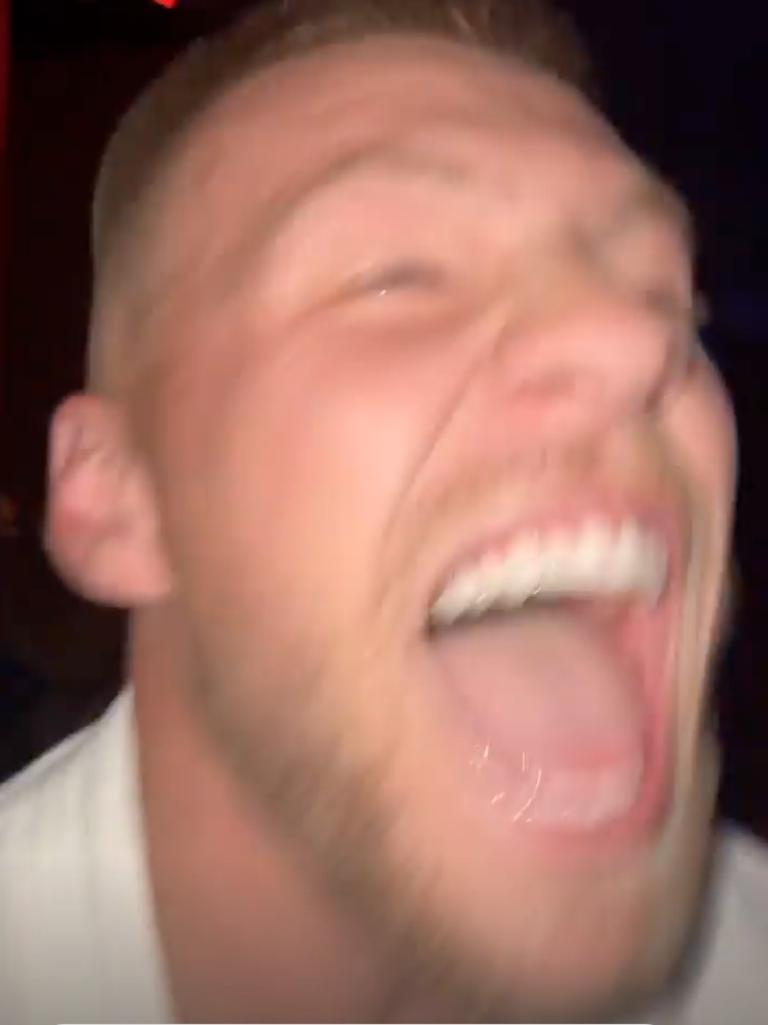 Collingwood star Jordan De Goey partying in New York. Picture: Supplied