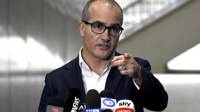 Deputy Premier James Merlino ramped up his criticism of the federal government’s vaccine rollout. Picture: Andrew Henshaw