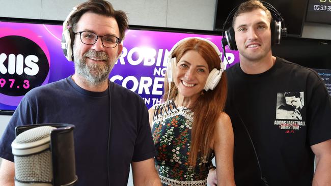 KIIS 97.3's new breakfast trio Kip Wightman, Robin Bailey, and Corey Oates, Milton. Picture: Liam Kidston