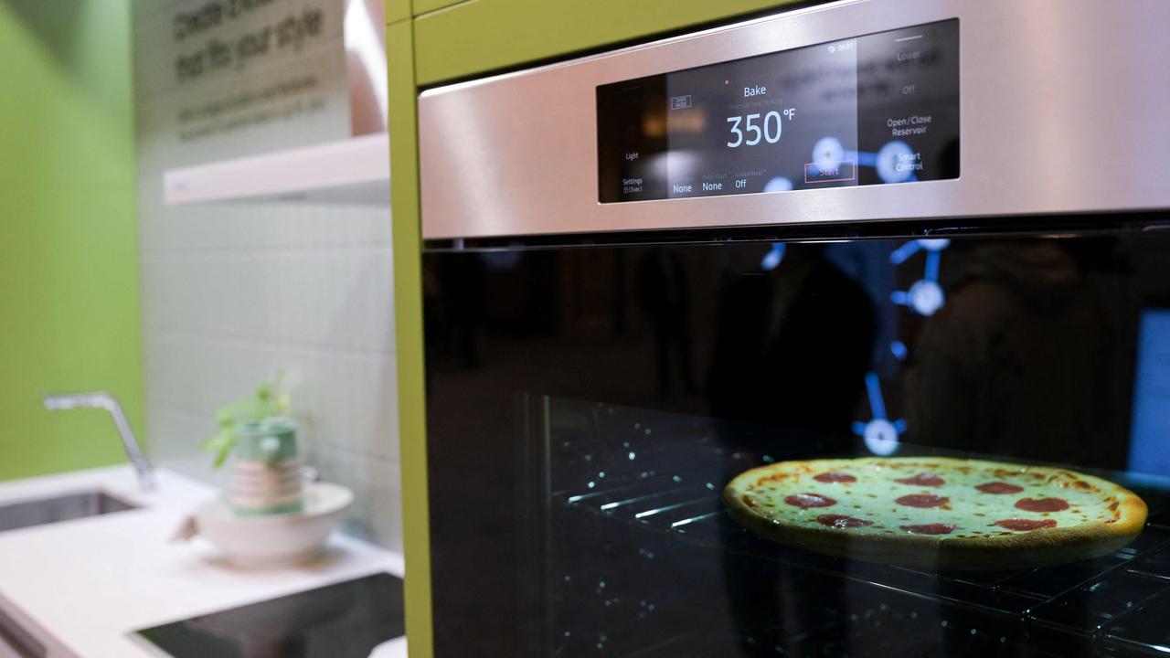 Samsung Bespoke AI Wall Oven, featuring a built-in camera. (Photo by Patrick T. Fallon/AFP