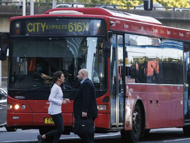 SYDNEY, AUSTRALIA - NewsWire Photos JULY 28, 2022: Commuters in Sydney were affected by another train strike overnight. Pictured is the bus interchange at Wynyard Station during the morning rush. Picture: NCA NewsWire / David Swift