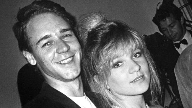Russell Crowe and Danielle Spencer back in 1992 at a party hosted by Peter Allen.