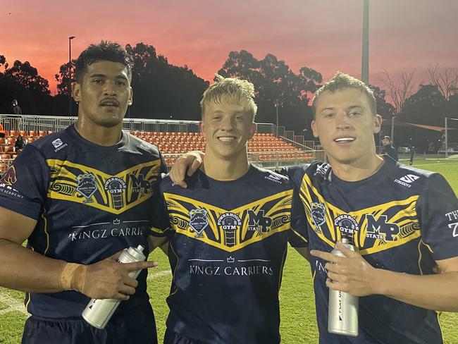 Mabel Park players Alex Leapai Jnr, Lachlan Buchbach, Ryan McCann