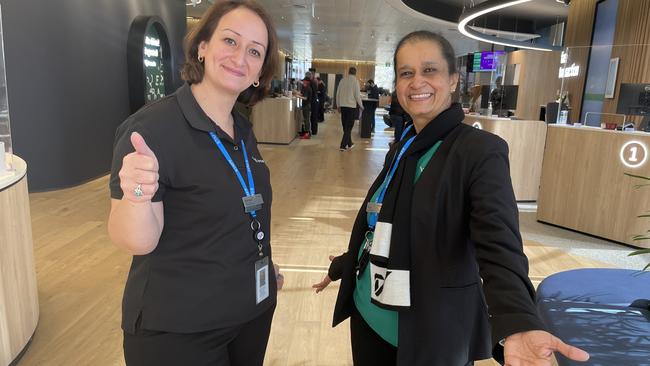 Shahnaz Davarkhah and Priya Kirubasankar at VicRoads' new customer service hub in Ringwood. Picture: Kiel Egging.