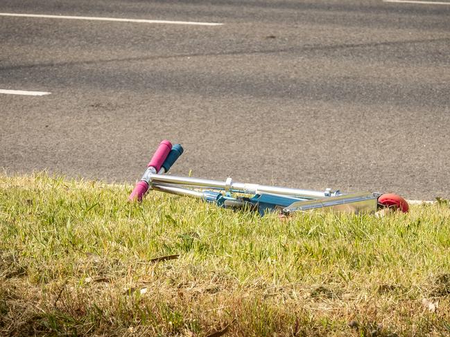 Police attend the scene of a motor vehicle incident involving pedestrians on Heatherton Road in Endeavour Hills. Picture: Jake Nowakowski