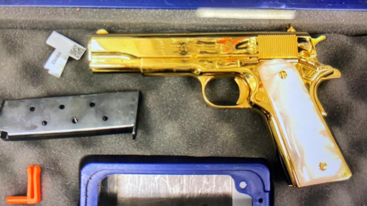 The golden gun was discovered by border officials at Sydney Airport.