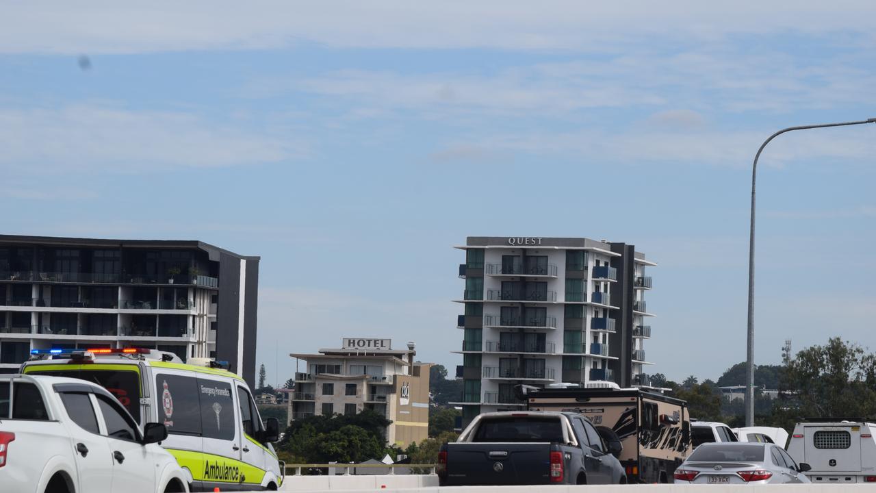 A four vehicle crash on the Neville Hewitt Bridge caused one lane to be closed on Friday, May 23.