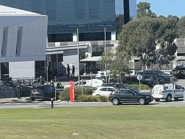 Police on scene at Casey Hospital after an alleged carjacking. Picture: Facebook
