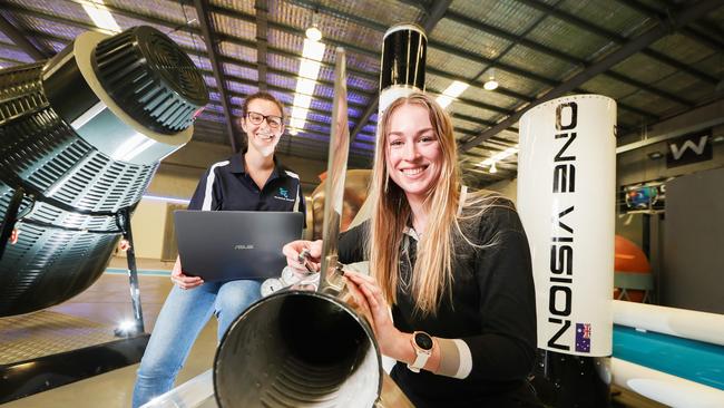 Gilmour Space Technologies propulsion engineers Kelly Mulvay and Kristin Stewart. Picture: Nigel Hallett