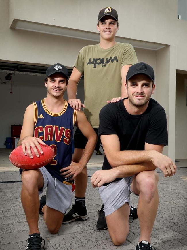 The Neagle brothers, from left, Matthew, Jaxon and Jydon, will play together at Balranald this year. Picture: Dean Martin