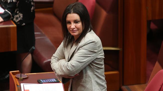 Senator Jacqui Lambie after the swearing-in of new senators in the Senate. Picture Kym Smith