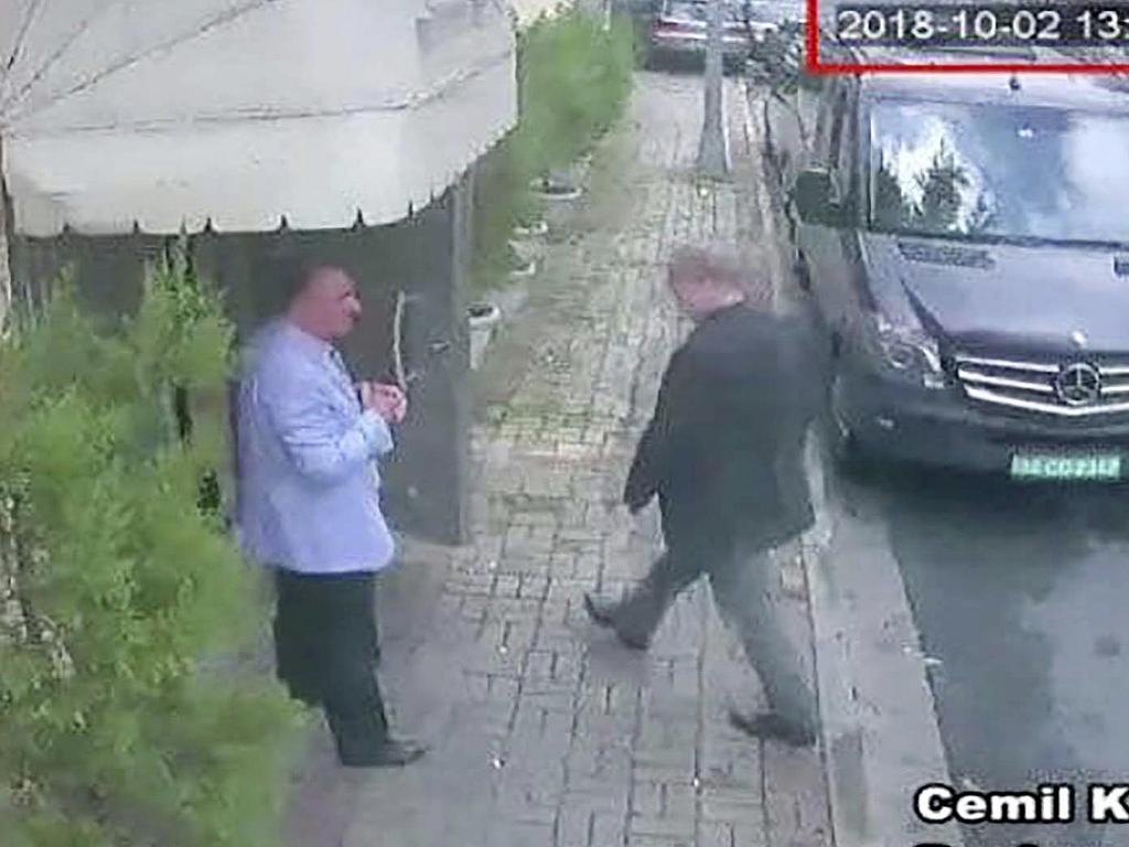 This image taken from CCTV video shows Saudi journalist Jamal Khashoggi entering the Saudi consulate in Istanbul on October 2, 2018. Picture: CCTV/Hurriyet via AP