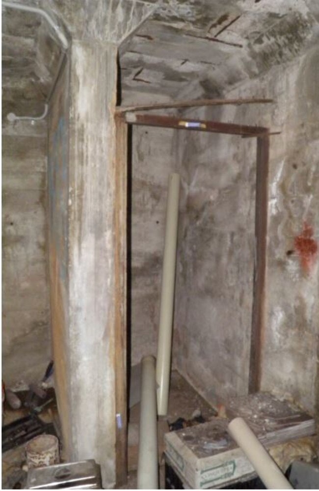 Inside the air raid shelter at the back of the Broadway Hotel site.