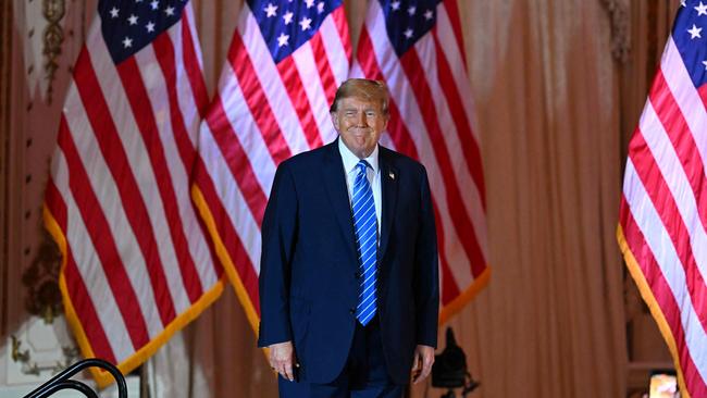 Donald Trump arrives to speak during a Super Tuesday election night watch party at Mar-a-Lago Club in Palm Beach, Florida on March 5. Picture: Chandan Khanna/AFP