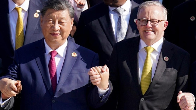 Anthony Albanese and Chinese President Xi Jinping at last year’s G20 summit in Rio de Janeiro. Picture: Getty Images